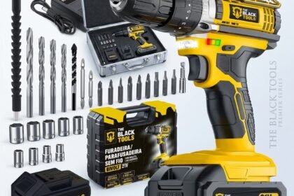 Parafusadeira E Furadeira Impacto The Black Tools Tb-21pw 3/8 Cor Amarelo Frequência 50/60 Hz