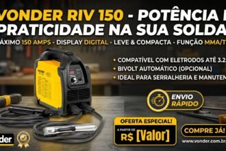 Inversor Solda Eletrodo/tig 150a Riv 156 - Vonder Cor Amarelo Frequência 50 Hz/60 Hz