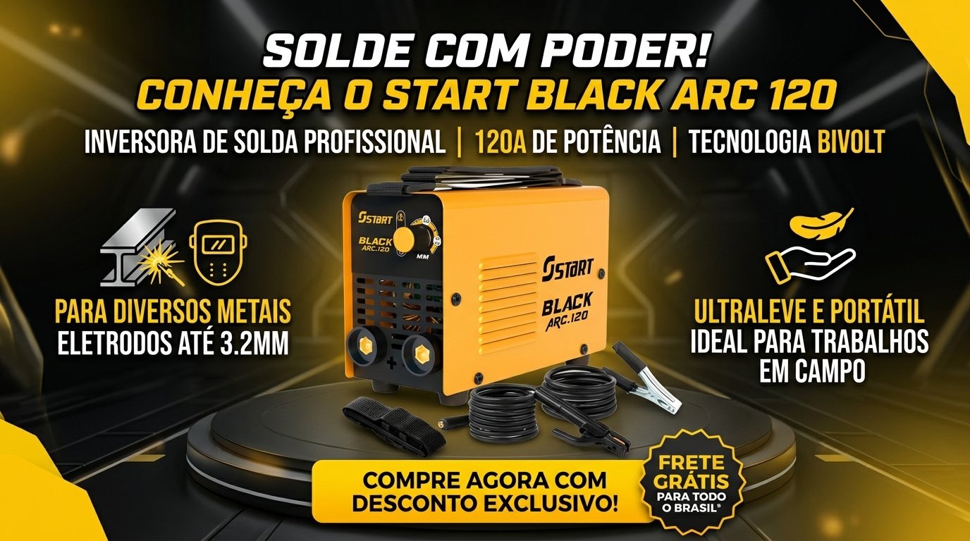 Máquina De Solda Inversora Elétrica Portátil Start Black Arc 120a Mma Eletrodo Tig 220 V
