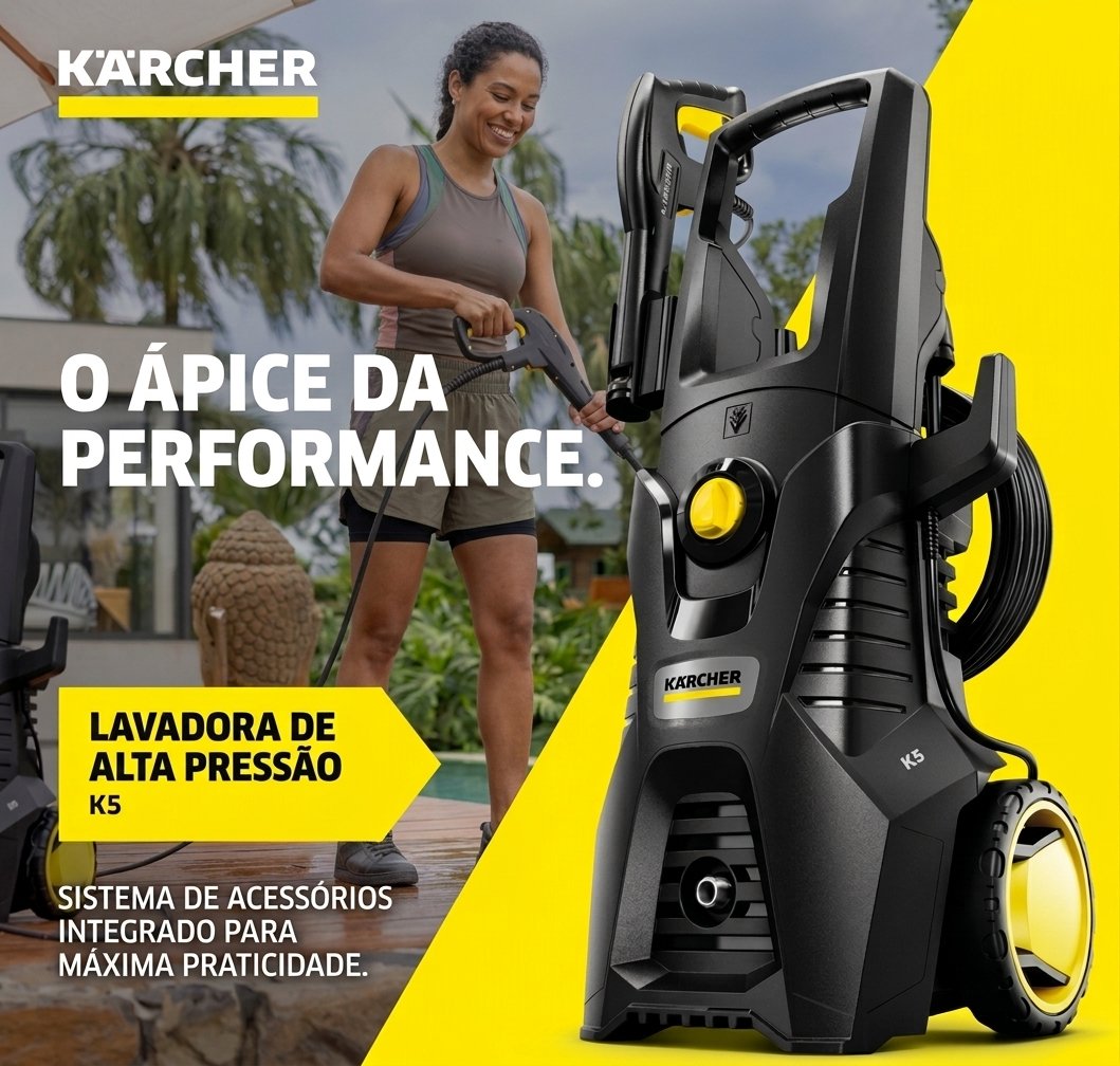 Lavadora de Alta Pressão Kärcher K5 motor a indução 2.100 PSI/Libras 360 L/h 1.900 W com lança turbo e lança leque 127v
