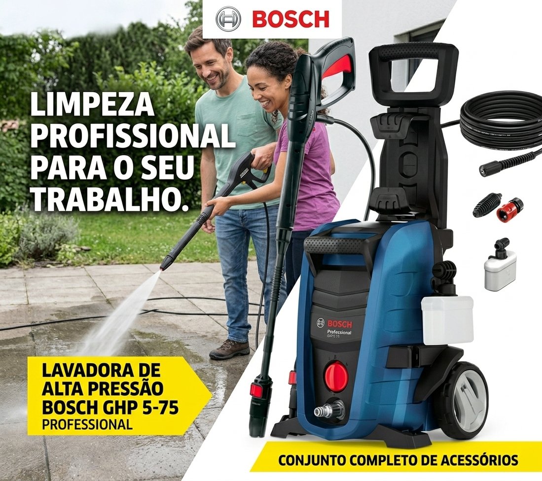 Lavadora de alta pressão 1700w 2000psi Bosch GHP 200 color azul