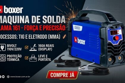 Máquina De Solda Inverter Boxer Flama 161 Bv Azul E Preta 11 Azul/preto