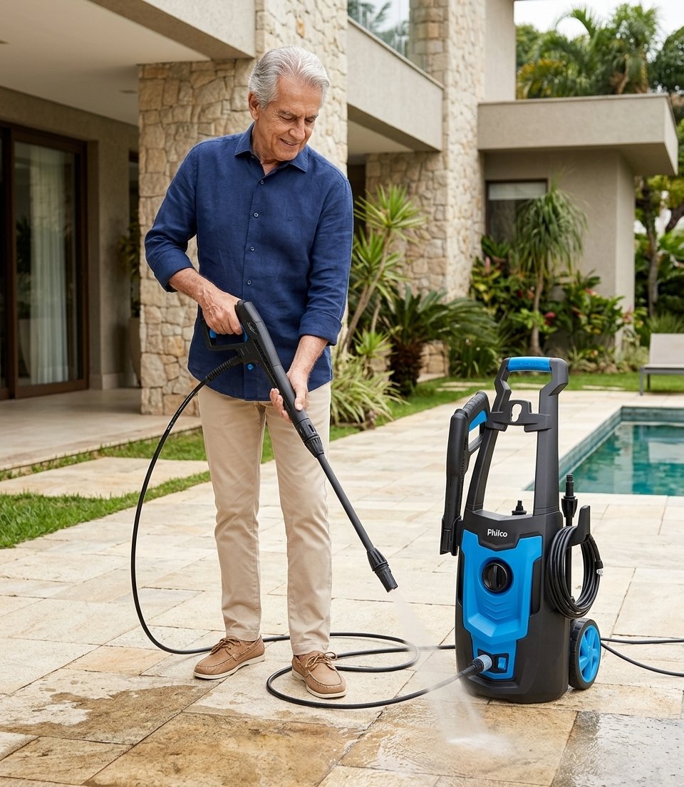Lavadora de Alta Pressão Philco PLA3100 Azul, 1.8 kW e 2100 PSI