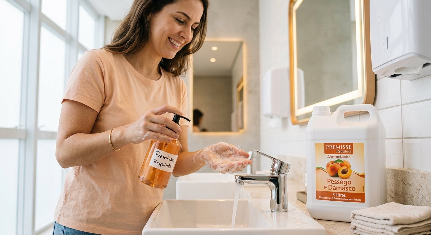 Sabonete Líquido Pêssego e Damasco Premisse 5 Litros Vale a Pena Comprar