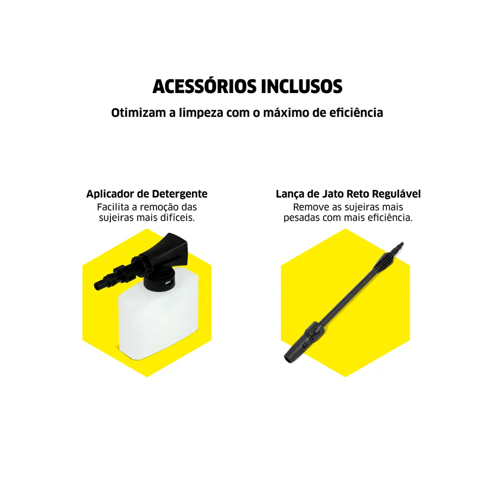 Lavadora de Alta Pressão Kärcher Compacta 1500 PSI/Libras 1400W 300L/h com Aplicador de Detergente e Lança Regulável 220V