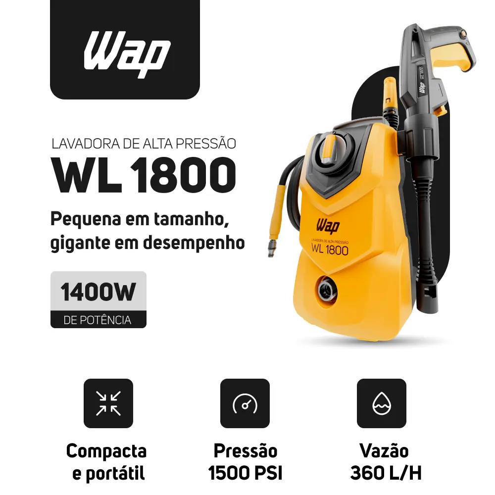Lavadora de Alta Pressão Compacta WAP WL 1800 1400W 1500PSI 360L/h 127V: Guia Completo e Análise