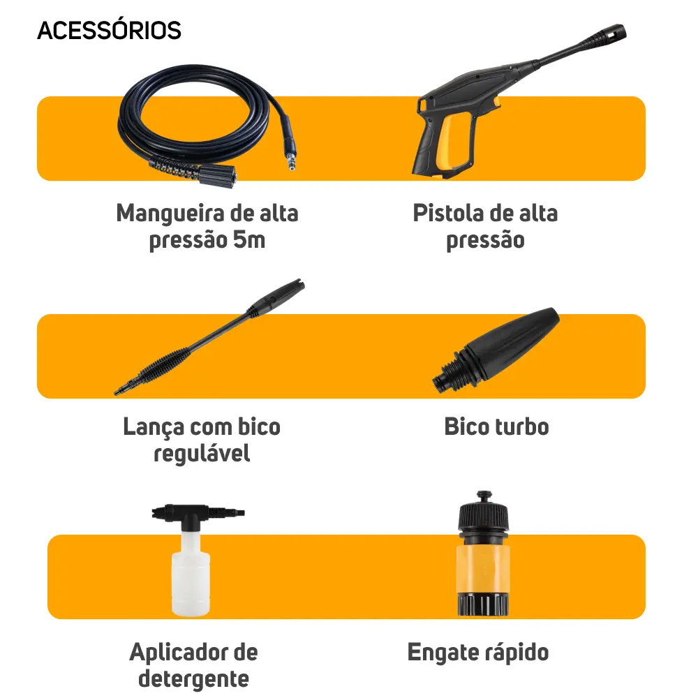 Lavadora de Alta Pressão WAP Premier 2600 2000PSI 1800W com Aplicador de Detergente