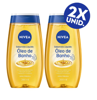NIVEA KIT Sabonete Líquido Óleo de Banho 200ml - 2 Unidades