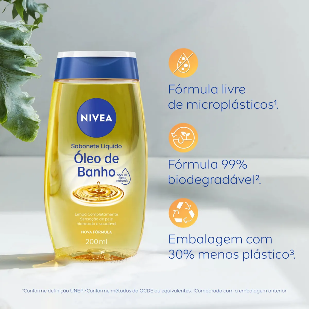 NIVEA KIT Sabonete Líquido Óleo de Banho 200ml - 2 Unidades