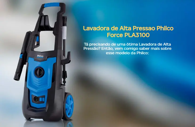 Lavadora de Alta Pressão Philco PLA3100 Azul, 1.8 kW e 2100 PSI