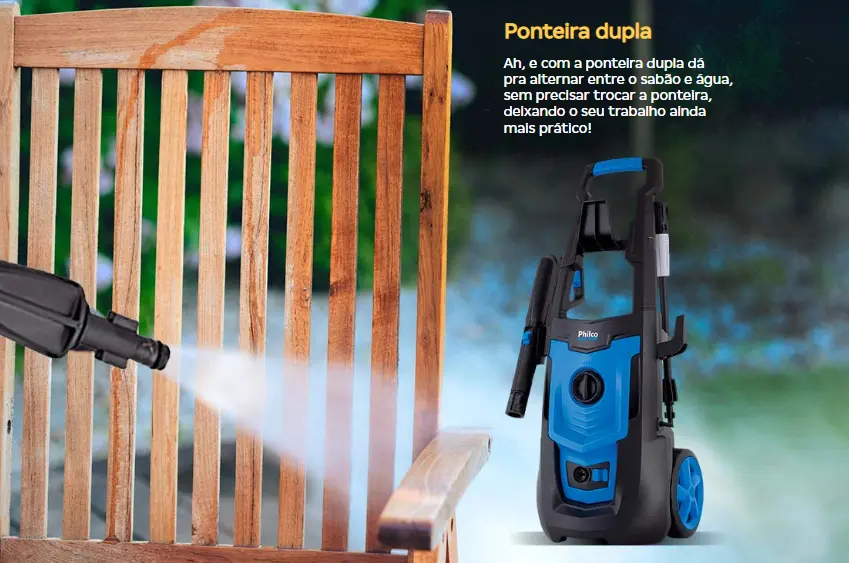 Lavadora de Alta Pressão Philco PLA3100 Azul, 1.8 kW e 2100 PSI
