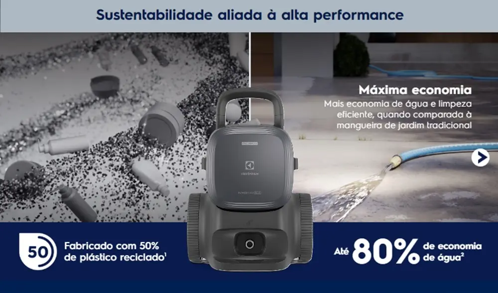 Lavadora de Alta Pressão Electrolux 1850PSI 1500W Potência com Canhão de Espuma PowerWash EWS1850P Preta