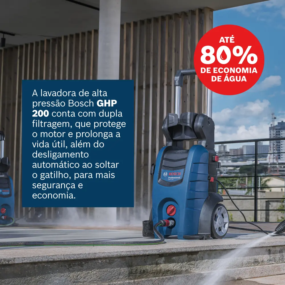 Lavadora de alta pressão 1700w 2000psi Bosch GHP 200 color azul