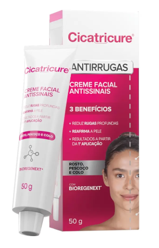 Creme Facial Cicatricure Antirrugas 50g - Rosto e Corpo e BioRegenext