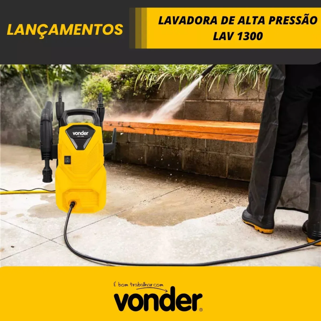 Lavadora de Alta Pressão Vonder LAV 1300 – 1300 Libras, Compacta, Potente