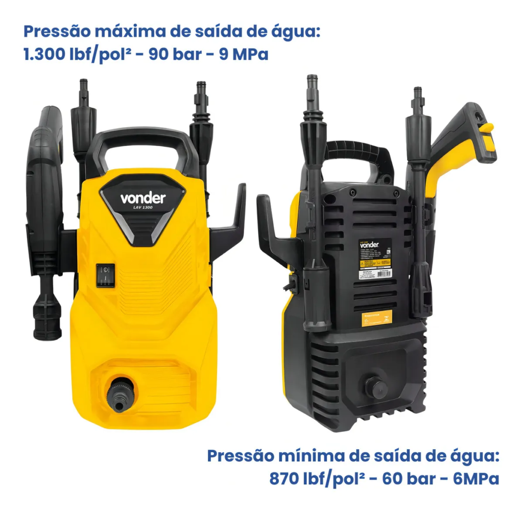 Lavadora de Alta Pressão Vonder LAV 1300 – 1300 Libras, Compacta, Potente