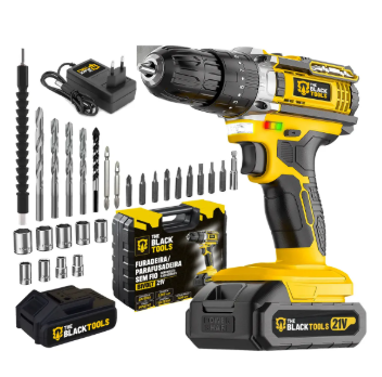 Parafusadeira E Furadeira Impacto The Black Tools Tb-21pw 3/8 Cor Amarelo Frequência 50/60 Hz
