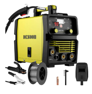 Máquina de Solda 3 em 1 DESOON 120A, Inversora MIG MMA TIG Sem Gás, Com Máscara e Arame