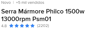 Serra Mármore Philco 1500W 13000RPM PSM01