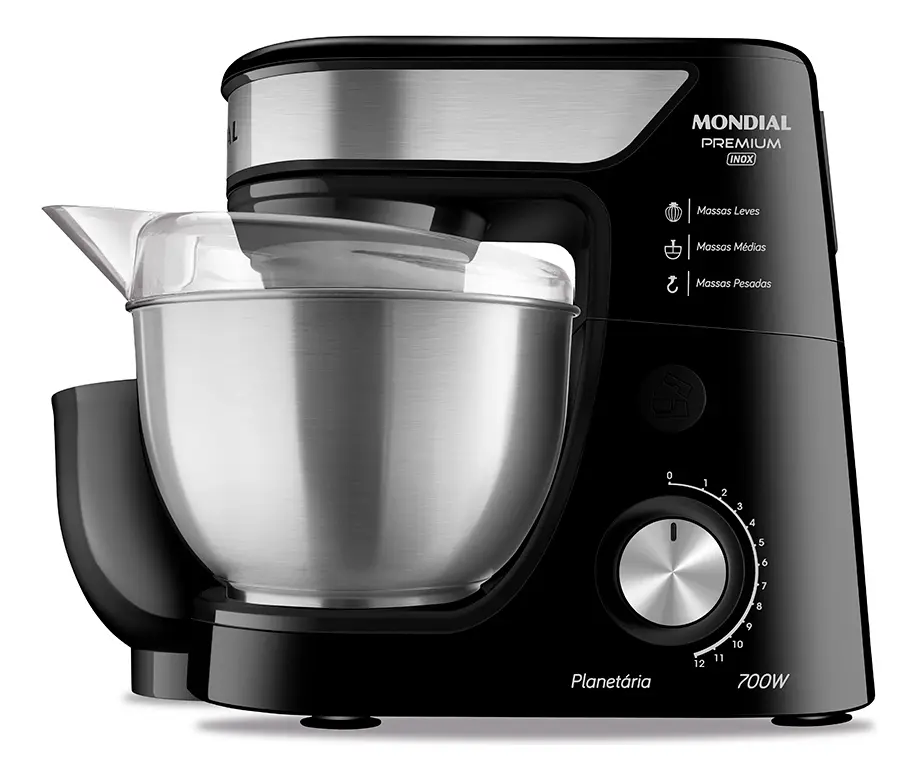 Batedeira Planetária Mondial Preto/Inox 700W (BP-02P-B-TI): Desempenho e Estabilidade no Preparo de Receitas