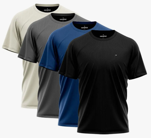 Kit 4 Camiseta Dry-fit Sandrini Masculina Academia Caminhada