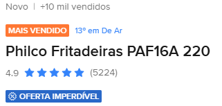 Fritadeira Air Fryer Philco PAF16A 220V
