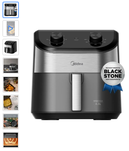 Fritadeira Air Fryer Midea Widemax 4,5L