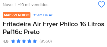 Fritadeira Air Fryer Philco 16 Litros PAF16C